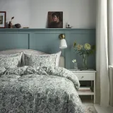 IKEA RODGERSIA (ИКЕА РОДГЕРСИА) — Пододеяльник и наволочка, зеленый/белый, 150x200/50x60 см — фото 2