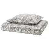 IKEA RODGERSIA (ИКЕА РОДГЕРСИА) — Пододеяльник и наволочка, серый/белый, 150x200/50x60 см — фото 1