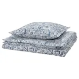 IKEA RODGERSIA (ИКЕА РОДГЕРСИА) — Пододеяльник и наволочка, синий/белый, 150x200/50x60 см — фото 1