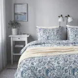 IKEA RODGERSIA (ИКЕА РОДГЕРСИА) — Пододеяльник и наволочка, синий/белый, 150x200/50x60 см — фото 3