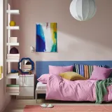 IKEA PILTANDVINGE (ИКЕА ПИЛТАНДВИНГЕ) — Пододеяльник и наволочка, светло-розовый, 150x200/50x60 см — фото 2