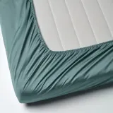 IKEA NATTJASMIN (ИКЕА НАТТЙАСМИН) — Простыня на резинке, сине-зеленая, 160x200 см — фото 3