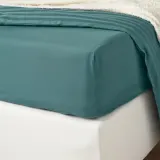 IKEA NATTJASMIN (ИКЕА НАТТЙАСМИН) — Простыня на резинке, сине-зеленая, 90x200 см — фото 5