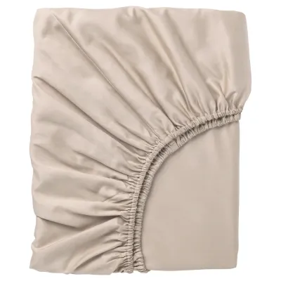 IKEA NATTJASMIN (ИКЕА НАТТЙАСМИН) — Простыня на резинке, светло-бежевая, 140x200 см