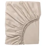 IKEA NATTJASMIN (ИКЕА НАТТЙАСМИН) — Простыня на резинке, светло-бежевая, 90x200 см — фото 1