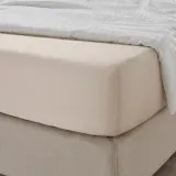 IKEA NATTJASMIN (ИКЕА НАТТЙАСМИН) — Простыня на резинке, светло-бежевая, 90x200 см — фото 2