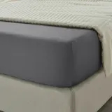 IKEA NATTJASMIN (ИКЕА НАТТЙАСМИН) — Простыня на резинке, темно-серая, 160x200 см — фото 2