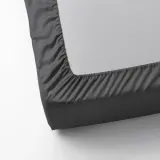 IKEA NATTJASMIN (ИКЕА НАТТЙАСМИН) — Простыня на резинке, темно-серая, 160x200 см — фото 4