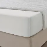 IKEA NATTJASMIN (ИКЕА НАТТЙАСМИН) — Простыня на резинке, белая, 90x200 см — фото 2