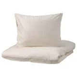 IKEA NATTJASMIN (ИКЕА НАТТЙАСМИН) — Пододеяльник и наволочка, светло-бежевый, 150x200/50x60 см — фото 1