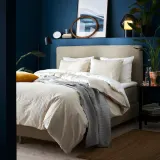 IKEA NATTJASMIN (ИКЕА НАТТЙАСМИН) — Пододеяльник и 2 наволочки, светло-бежевый, 200x200/50x60 см — фото 2