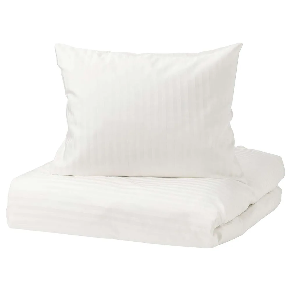 IKEA NATTJASMIN (ИКЕА НАТТЙАСМИН) — Пододеяльник и 2 наволочки, белый, 200x200/50x60 см