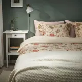IKEA NÄSSELKLOCKA (ИКЕА НЭССЕЛКЛОКА) — Пододеяльник и наволочка, светло-серый беж/многоцветный, 150x200/50x60 см — фото 2