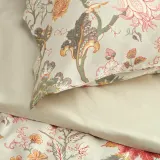 IKEA NÄSSELKLOCKA (ИКЕА НЭССЕЛКЛОКА) — Пододеяльник и 2 наволочки, светло-серый беж/многоцветный, 200x200/50x60 см — фото 3