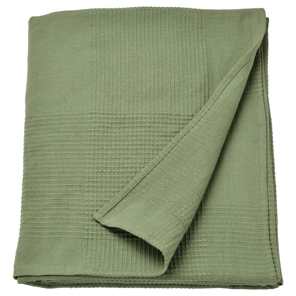 IKEA INDIRA (ИКЕА ИНДИРА) — Покрывало, серо-зеленое, 150x250 см