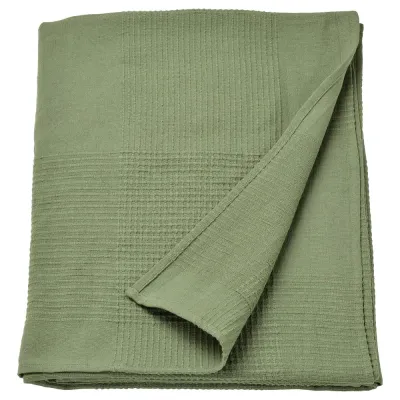 IKEA INDIRA (ИКЕА ИНДИРА) — Покрывало, серо-зеленое, 150x250 см