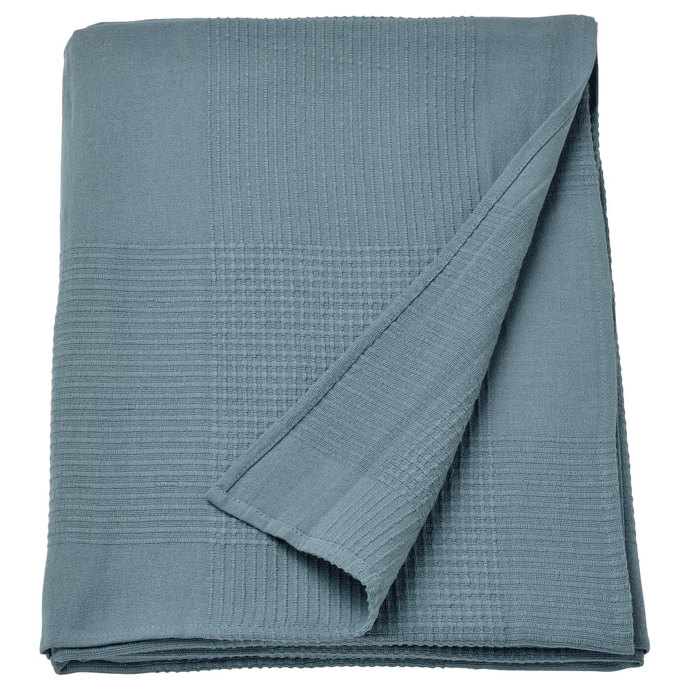 IKEA INDIRA (ИКЕА ИНДИРА) — Покрывало, темный серо-голубой, 230x250 см