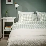 IKEA EKTANDVINGE (ИКЕА ЕКТАНДВИНГЕ) — Пододеяльник и 2 наволочки, бледно-серо-зелено-белый/чешуйчатый, 200x200/50x60 см — фото 2