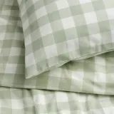 IKEA EKTANDVINGE (ИКЕА ЕКТАНДВИНГЕ) — Пододеяльник и 2 наволочки, бледно-серо-зелено-белый/чешуйчатый, 200x200/50x60 см — фото 3