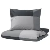 IKEA BRUNKRISSLA (ИКЕА БРУНКРИССЛА) — Пододеяльник и наволочка, черный, 150x200/50x60 см — фото 1