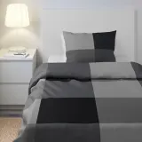 IKEA BRUNKRISSLA (ИКЕА БРУНКРИССЛА) — Пододеяльник и наволочка, черный, 150x200/50x60 см — фото 5
