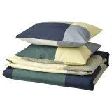 IKEA BRUNKRISSLA (ИКЕА БРУНКРИССЛА) — Пододеяльник и 2 наволочки, зеленый/мультиколор, 200x200/50x60 см — фото 1