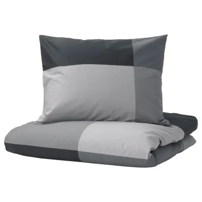 IKEA BRUNKRISSLA (ИКЕА БРУНКРИССЛА) — Пододеяльник и 2 наволочки, черный, 200x200/50x60 см