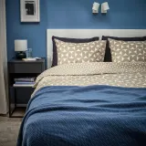 IKEA ÄNGSNEJLIKA (ИКЕА ЭНГСНЕЙЛИКА) — Пододеяльник и 2 наволочки, серо-бежевый/кремовый, 200x200/50x60 см — фото 2