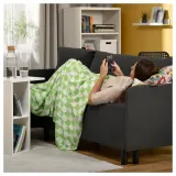 IKEA BRUKSVARA (ИКЕА БРУКСВАРА) — Одеяло, зеленое/белое, 120x160 см — фото 3