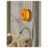 IKEA VARMBLIXT (ИКЕА ВАРМБЛИКСТ) — Светодиодная настольная/настенная лампа, оранжевое стекло/круглая, 30 см — фото 4