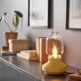 IKEA TÄRNABY (ИКЕА ТЭРНАБУ) — Настольная лампа, темно-желтая с регулировкой яркости, 25 см — фото 3
