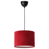 IKEA SUNNEBY (ИКЕА СУННЕБЙ) — / MOLNSKIKT Подвесной светильник, черный/темно-красный бархат, 33 см — фото 1