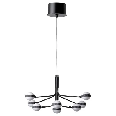 IKEA STORSLINGA (ИКЕА СТОРСЛИНГА) — Светодиодная люстра, 8 спиц, черный/белый, 70 см