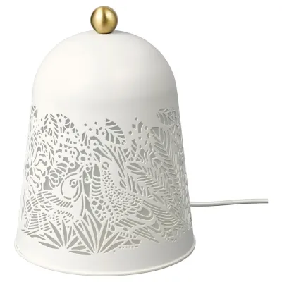IKEA SOLSKUR (ИКЕА СОЛСКУР) — Светодиодная настольная лампа, цвет белый/латунь