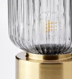 IKEA SOLKLINT (ИКЕА СОЛКЛИНТ) — Настольная лампа, латунь/серое прозрачное стекло, 28 см — фото 3