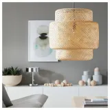 IKEA SINNERLIG (ИКЕА СИННЕРЛИГ) — Подвесной светильник, бамбук/ручная работа, 50 см — фото 6