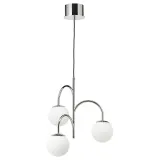 IKEA SIMRISHAMN (ИКЕА СИМРИСХАМН) — Подвесной светильник, 3-рожковый, хром/опаловое белое стекло, 55 см — фото 1