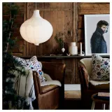 IKEA RISBYN (ИКЕА РИСБЙН) — Абажур для подвесного светильника, луковицеобразный/белый, 57 см — фото 5