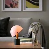 IKEA NÖDMAST (ИКЕА НОДМАСТ) — Светодиодная лампа на батарейках, светло-розовый/темно-серо-зеленый, 26 см — фото 3