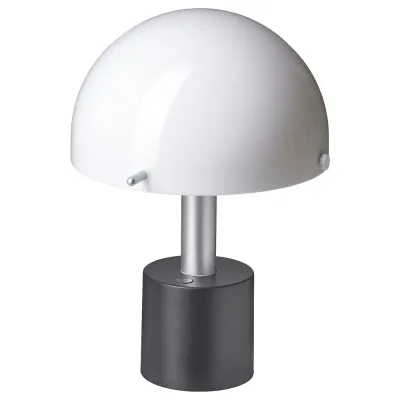 IKEA NÖDMAST (ИКЕА НОДМАСТ) — Светодиодная лампа на батарейках, белая/черная, 26 см