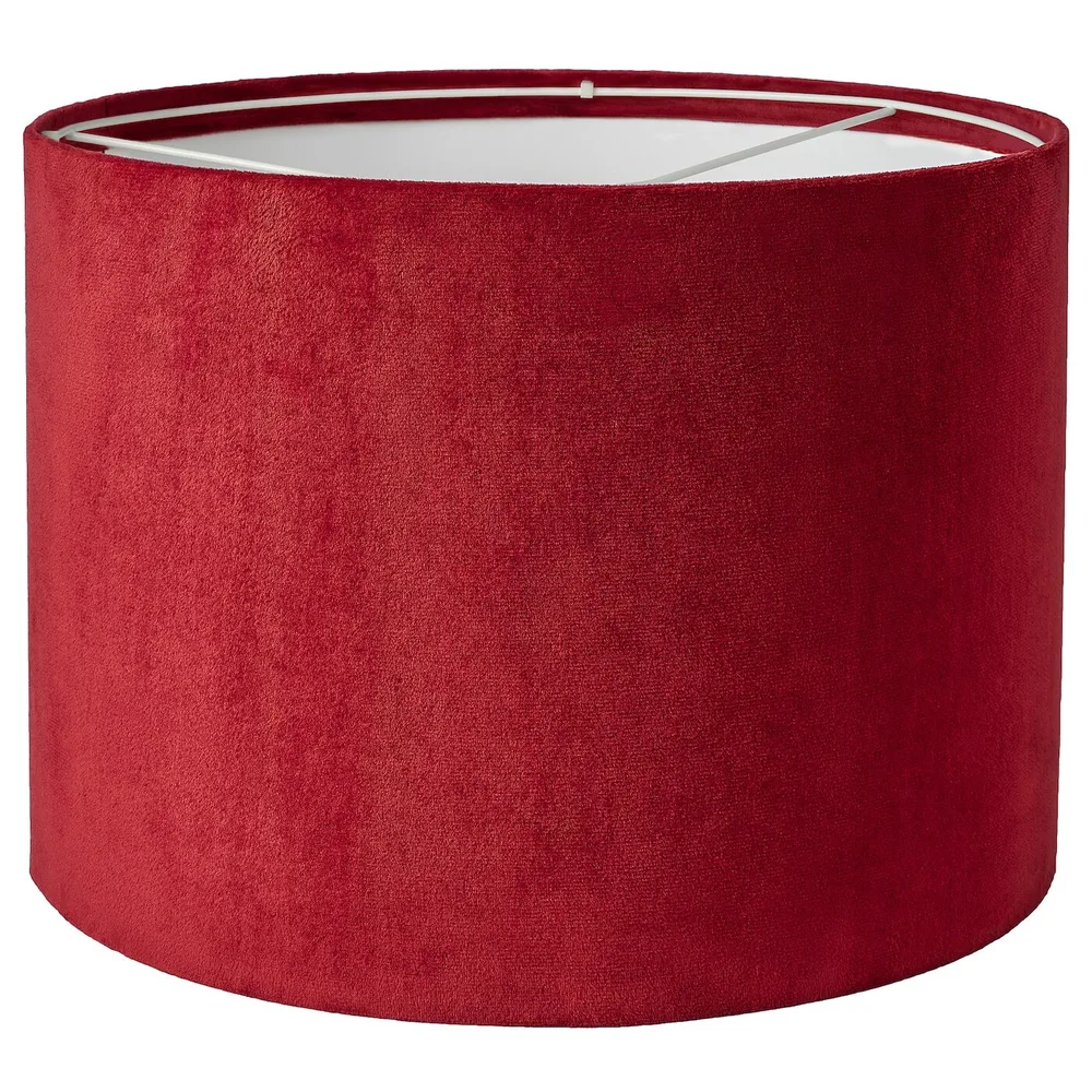IKEA MOLNSKIKT (ИКЕА МОЛНСКИКТ) — Абажур, темно-красный бархат, 33 см