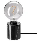 IKEA MARKFROST (ИКЕА МАРКФРОСТ) — / MOLNART Настольная лампа с лампой, черное/серое прозрачное стекло, 125 мм — фото 1