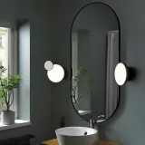 IKEA KABOMBA (ИКЕА КАБОМБА) — Светодиодный настенный светильник с зеркалом, с возможностью регулировки яркости Матовый/черный, 20 см — фото 3