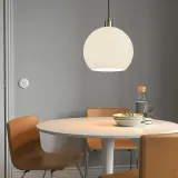 IKEA JÄRPLIDEN (ИКЕА ЙЭРПЛИДЕН) — Подвесной светильник, белое стекло/никелированное покрытие, 30 см — фото 2