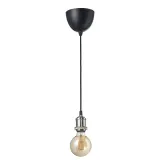 IKEA JÄLLBY (ИКЕА ЙЭЛЛБУ) — / MOLNART Подвесной светильник с лампочкой, ткань никель/сфера коричневое прозрачное стекло — фото 1