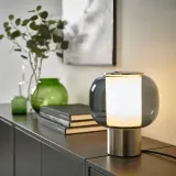 IKEA HÖGVIND (ИКЕА ХОГВИНД) — Настольная лампа, серое никелированное стекло — фото 2