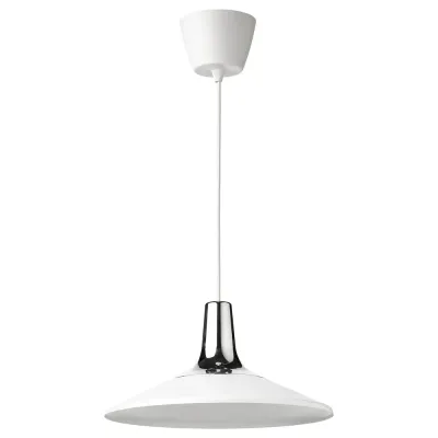 IKEA FYRTIOFYRA (ИКЕА ФЙРТИОФЙРА) — Подвесной светильник, эффект хрома/белый, 38 см