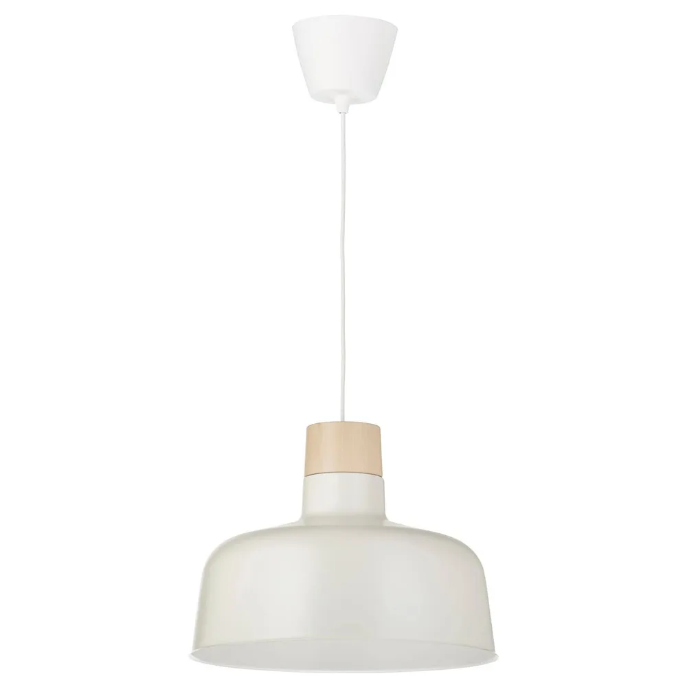 IKEA BUNKEFLO (ИКЕА БУНКЕФЛО) — Подвесной светильник, белый/бирюзовый, 36 см