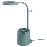 IKEA BRUNBÅGE (ИКЕА БРУНБОГЕ) — Светодиодная настольная лампа, с навесом, можно регулировать яркость/бирюзовый — фото 1