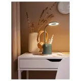 IKEA BRUNBÅGE (ИКЕА БРУНБОГЕ) — Светодиодная настольная лампа, с навесом, можно регулировать яркость/бирюзовый — фото 2